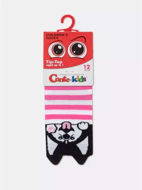 Хлопковые детские носки tip-top (мордашки) 554 розовый, 17С-59СП, 14, CONTE-KIDS,  - 2