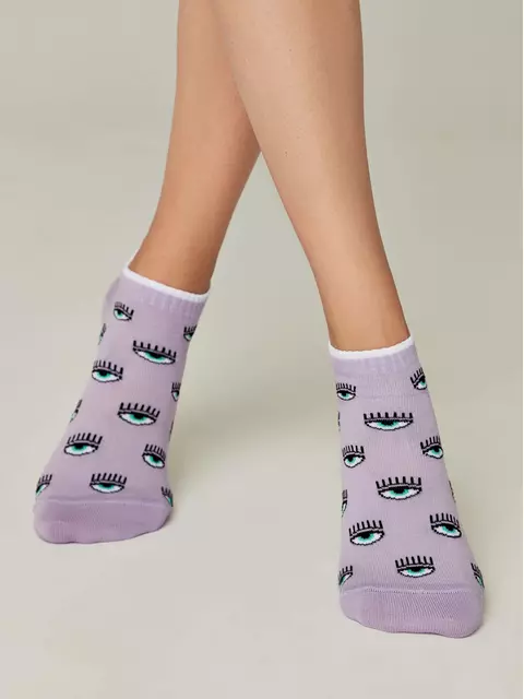 Носки женские с рисунком «eyes» classic 438 сиреневый, 7С-34СП, 36-37 (23), CONTE ELEGANT,  - 2