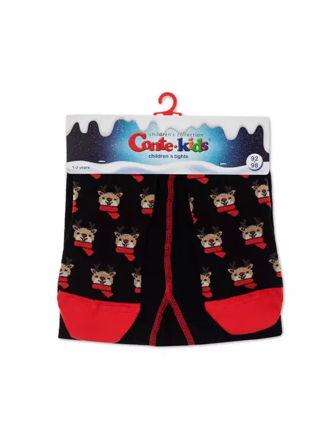 Детские новогодние колготки conte-kids new year 623 черный, 21С-31СП, 104-110 (16), CONTE-KIDS,  - 2