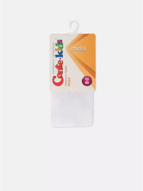 Ажурные детские колготки miss 609 белый, 20С-206СП, 116-122 (18), CONTE-KIDS,  - 2