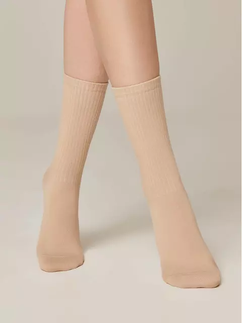 Удлиненные женские хлопковые носки active 000 капучино, , 36-37 (23), CONTE ELEGANT, - 2