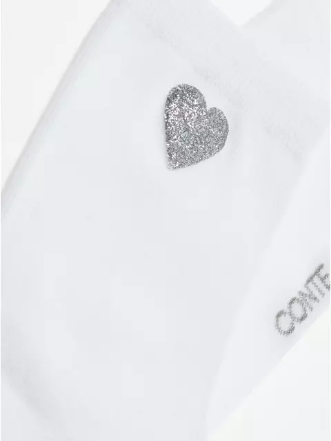 Носки женские из хлопка с сияющим рисунком "heart" 427 белый, 22С-40СП, 39-41 (25-27), CONTE ELEGANT,  - 5