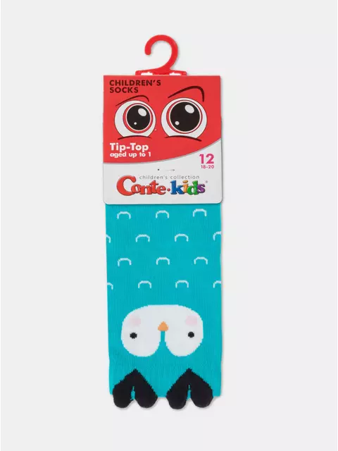 Хлопковые детские носки tip-top (мордашки) 603 бирюза, 17С-59СП, 14, CONTE-KIDS,  - 2