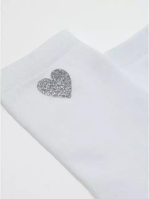 Носки женские из хлопка с сияющим рисунком "heart" 427 белый, 22С-40СП, 39-41 (25-27), CONTE ELEGANT,  - 7