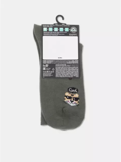 Носки мужские diwari happy 657 хаки, 17С-151СП, 40-41 (25), DIWARI,  - 5