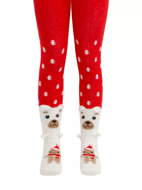 Колготки детские new year 622 красный, 21С-31/2СП, 104-110 (16), CONTE-KIDS,  - 3