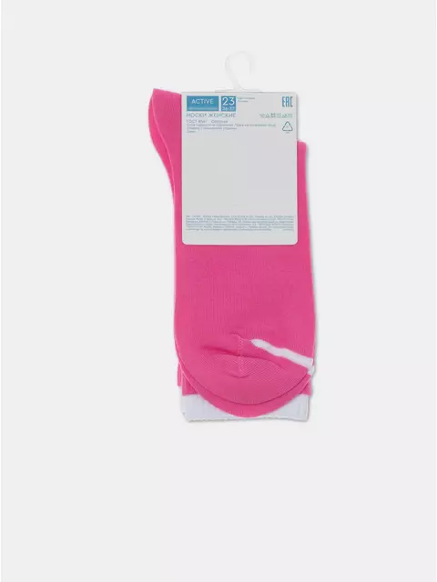 Удлиненные женские носки из хлопка в рубчик с надписью «извини» 436 розовый, 22С-29СП, 36-37 (23), CONTE ELEGANT,  - 6