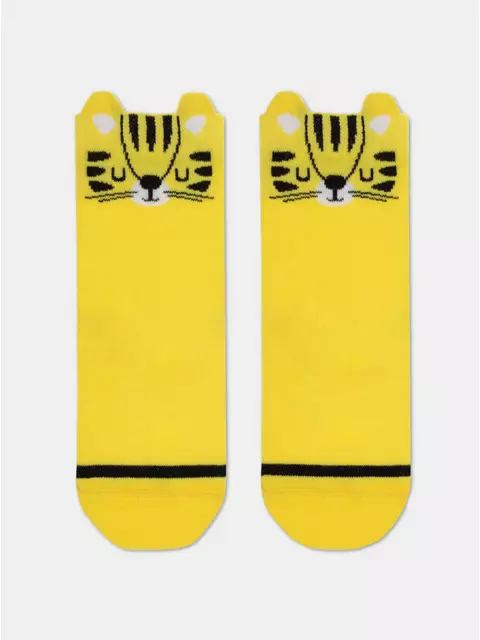 Хлопковые детские носки tip-top (мордашки) 605 желтый, 17С-59СП, 18, CONTE-KIDS,  - 1