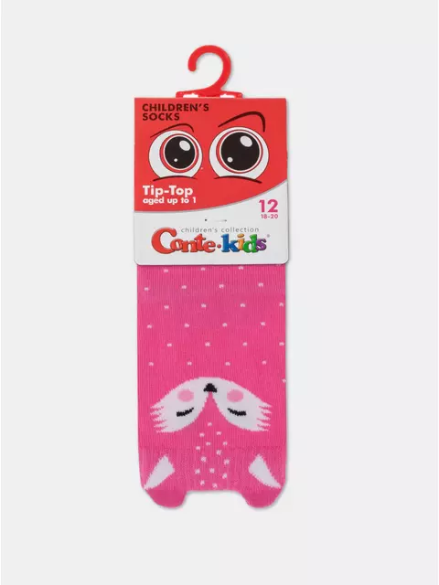 Хлопковые детские носки tip-top (мордашки) 604 розовый, 17С-59СП, 12, CONTE-KIDS,  - 2