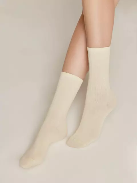 Удлиненные хлопковые женские носки active 000 кремовый, 20С-20СП, 36-37 (23), CONTE ELEGANT,  - 1
