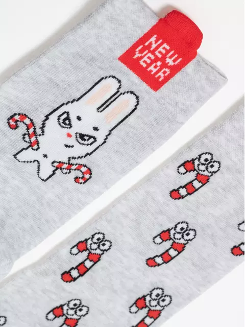 Мужские новогодние носки diwari new year 907 светло-серый, 21С-71СП, 42-45 (27-29), DIWARI,  - 2