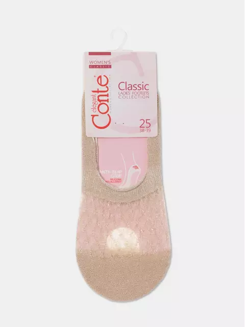 Подследники женские из вискозы с люрексом 236 кремовый, 21С-15СП, 36-37 (23), CONTE ELEGANT,  - 5