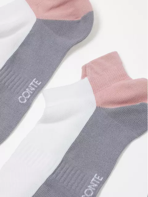 Ультракороткие женские хлопковые носки active с «язычком»  393 белый-серый, 19С-245СП, 36-38 (23-25), CONTE ELEGANT,  - 4