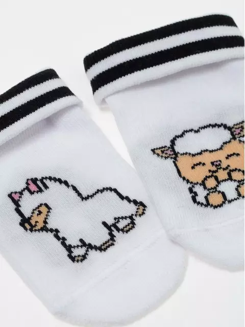 Хлопковые детские носки с рисунками «lama» 906 белый, 5С-11СП, 10, CONTE-KIDS,  - 2