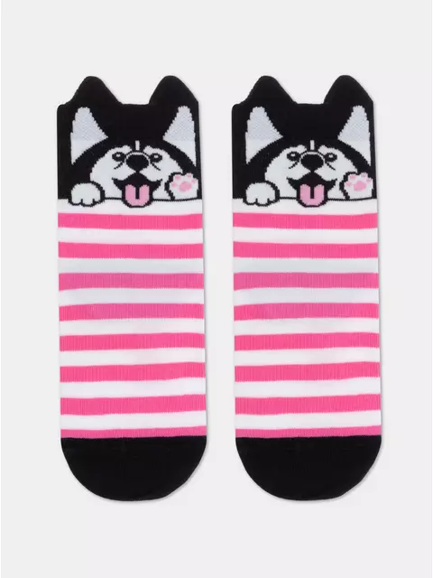 Хлопковые детские носки tip-top (мордашки) 554 розовый, 17С-59СП, 12, CONTE-KIDS,  - 1