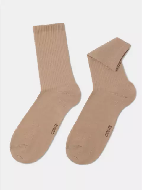 Удлиненные женские хлопковые носки active 000 капучино, , 36-37 (23), CONTE ELEGANT, - 3