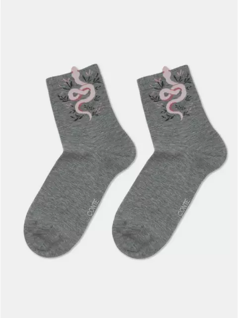 Носки женские хлопковые classic 537 серый, 17С-183СП, 36-37 (23), CONTE ELEGANT,  - 4