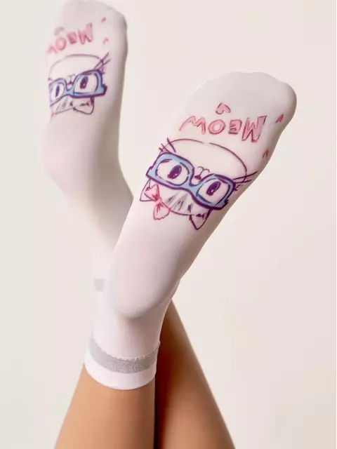 Носки детские с рисунком и люрексом caty bianco, 21C-114СП, 20-22, CONTE ELEGANT,  - 2