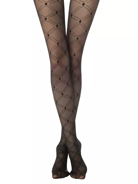 Колготки женские в ромбы с эффектом мелкой сетки fantasy vogue nero, 22С-44СП, 5, CONTE ELEGANT,  - 2