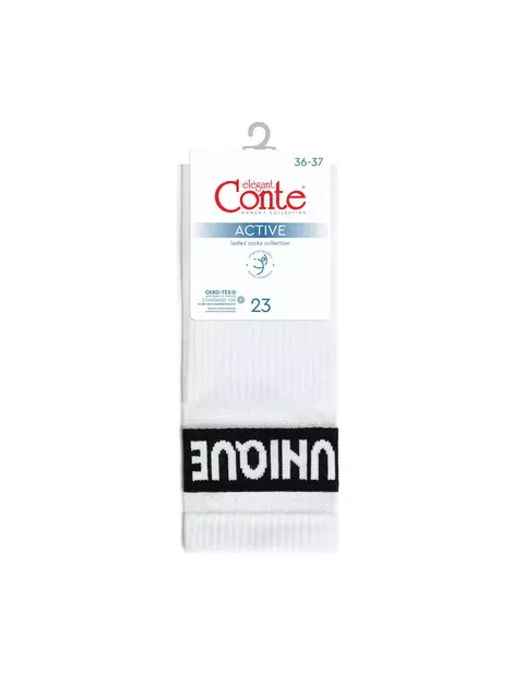 Удлиненные женские носки с полосками из прозрачной сетки active 156 белый, 19С-77/1СП, 38-39 (25), CONTE ELEGANT,  - 3