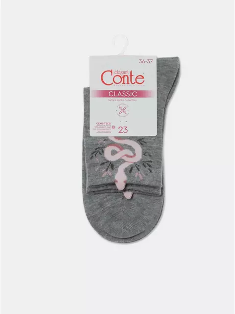 Носки женские хлопковые classic 537 серый, 17С-183СП, 36-37 (23), CONTE ELEGANT,  - 5