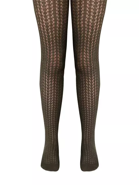 Ажурные детские колготки miss 618 хаки, 20С-206СП, 116-122 (18), CONTE-KIDS,  - 2