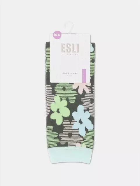 Носки женские хлопковые esli classic 527 хаки, 21С-69СПЕ, 36-37 (23), ESLI,  - 2