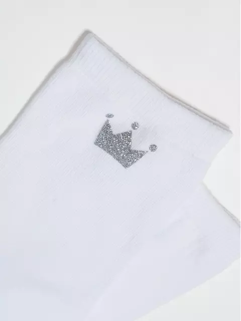 Носки женские из хлопка с сияющим рисунком "queen" 430 белый, 22С-40СП, 36-37 (23), CONTE ELEGANT,  - 5