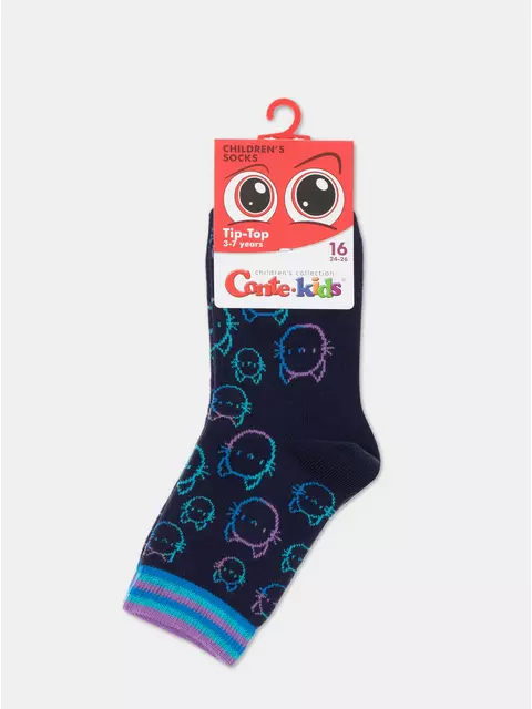 Хлопковые детские носки tip-top с рисунками 931 темно-синий, 5С-11СП, 18, CONTE-KIDS,  - 2