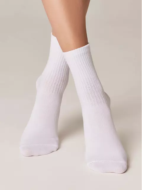 Носки женские хлопковые classic (с декором) 419 белый, 22С-41СП, 39-41 (25-27), CONTE ELEGANT,  - 2