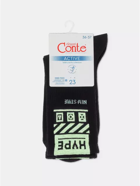 Носки женские хлопковые active (светонакопительные) 487 черный, 22С-96СП, 38-39 (25), CONTE ELEGANT,  - 4