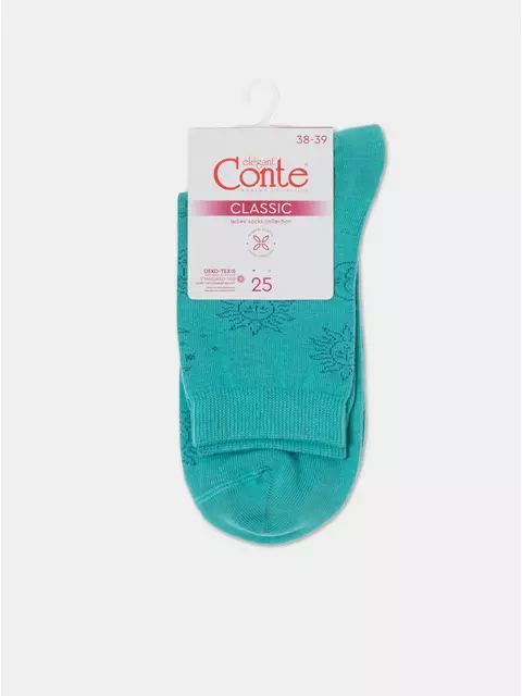 Носки женские хлопковые classic 529 бирюза, 7С-22СП, 36-37 (23), CONTE ELEGANT,  - 5