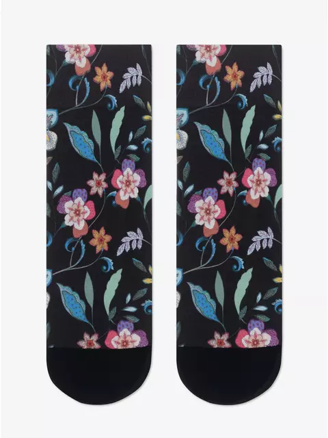 Плотные женские носки с черным мыском и рисунком «flowers» 905, 22С-56СП, 36-39 (23-25), CONTE ELEGANT,  - 5