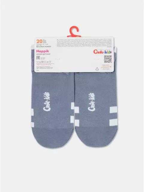 Хлопковые детские носки "веселые ножки" 938 темно-серый, 17С-10СП, 20, CONTE-KIDS,  - 5