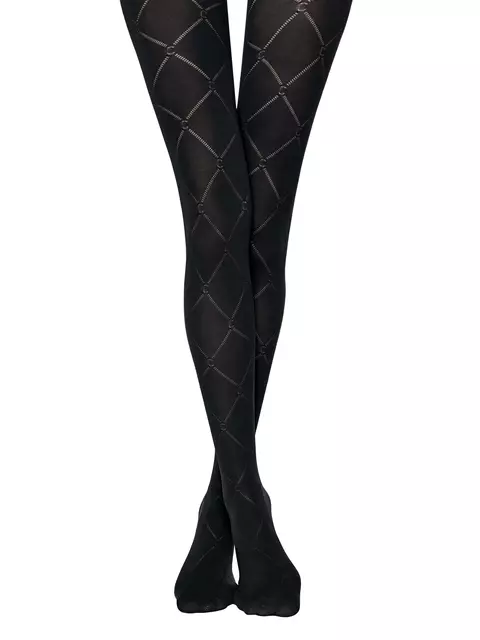 Колготки женские с ромбами history fantasy nero, 22С-136СП, 3, CONTE ELEGANT,  - 4