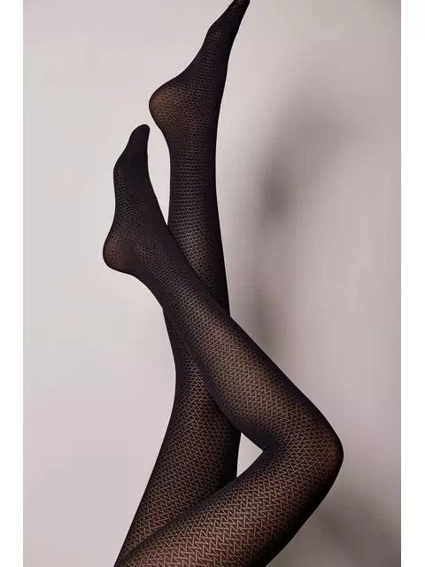 Колготки женские с геометрическим рисунком graphic fantasy nero, 22С-135СП, 2, CONTE ELEGANT,  - 3