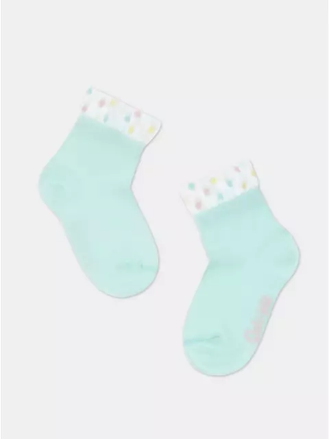 Короткие детские носки с воздушным пикотом tip-top 540 бледно-бирюзовый, 20С-86СП, 16, CONTE-KIDS,  - 1