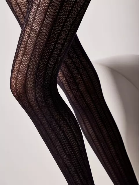 Колготки женские с ажурным рисунком и полосами lacy line nero, 22С-134СП, 2, CONTE ELEGANT,  - 3