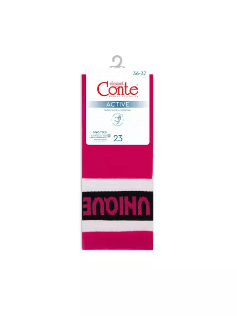 Удлиненные женские носки с полосками из прозрачной сетки active 156 фуксия, 19С-77/1СП, 38-39 (25), CONTE ELEGANT,  - 5