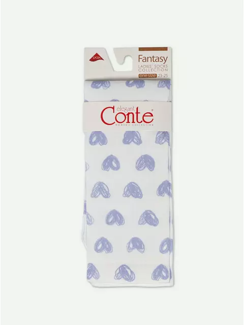 Удлиненные женские носки с хлопком 558 белый-сиреневый, 19С-236/1СП, 38-39 (25), CONTE ELEGANT,  - 5