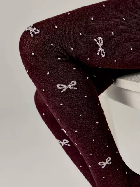 Хлопковые детские колготки tip-top с люрексом 545 бордо, 19С-36СП, 116-122 (18), CONTE-KIDS,  - 2