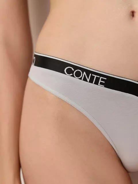 Трусы женские «бразилиана» с v-образной линией талии black&white lbr 2244 grey, 22С-2217ТСП, 90/XS, CONTE ELEGANT,  - 2