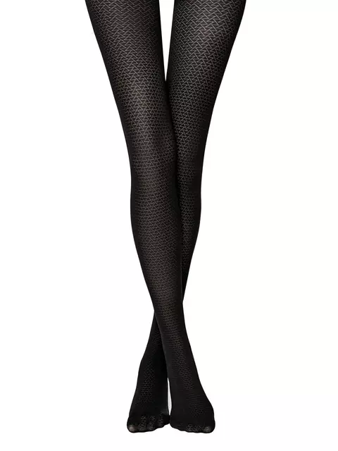 Колготки женские с геометрическим рисунком graphic fantasy nero, 22С-135СП, 2, CONTE ELEGANT,  - 5