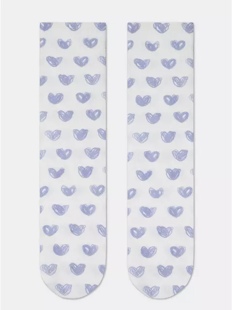 Удлиненные женские носки с хлопком 558 белый-сиреневый, 19С-236/1СП, 38-39 (25), CONTE ELEGANT,  - 3