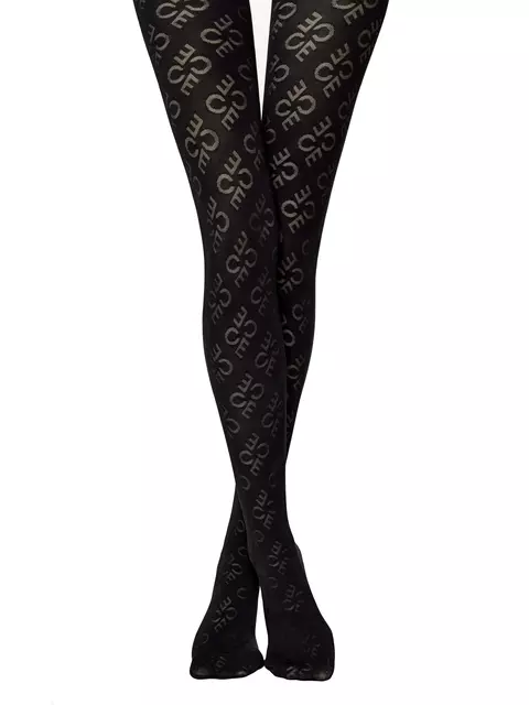 Колготки женские с геометрическим рисунком prime fantasy nero, 22С-132СП, 2, CONTE ELEGANT,  - 4