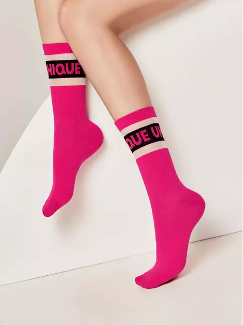 Удлиненные женские носки с полосками из прозрачной сетки active 156 фуксия, 19С-77/1СП, 38-39 (25), CONTE ELEGANT,  - 2