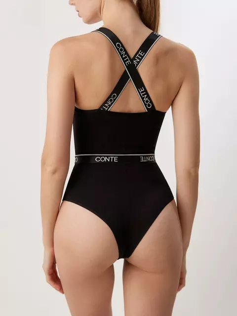 Боди женское с перекрестными бретелями black&white lbt 2248 black, 22С-2221ТСП, 170-88-94/S, CONTE ELEGANT,  - 4