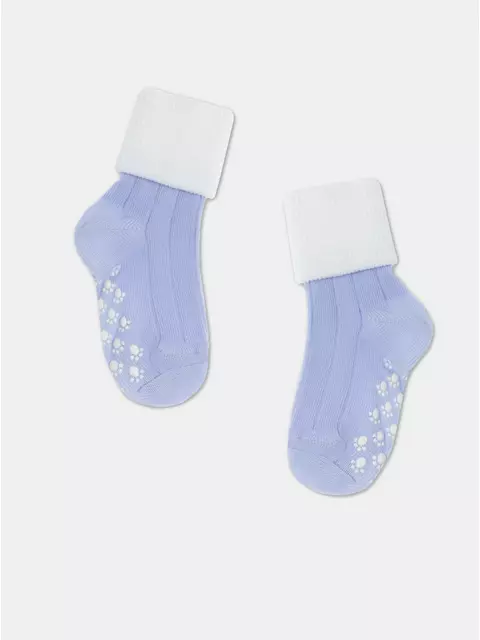 Носки детские tip-top (с отворотом, 2 пары) антискользящие 110 бледно-фиолетовый, 7С-70СП, 14, CONTE-KIDS,  - 1