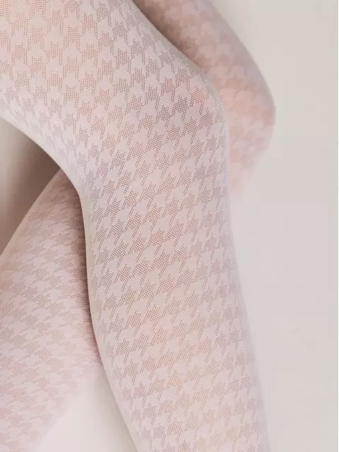 Колготки детские нарядные с рисунком «гусиная лапка» chanel bianco, 22С-141СП, 116-122, CONTE ELEGANT,  - 3