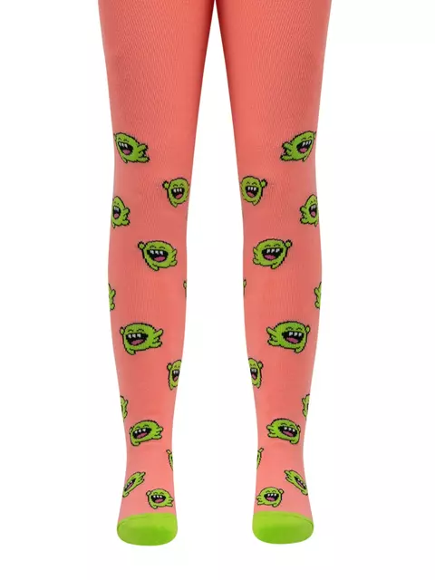 Колготки десткие (махровые внутри) sof-tiki с рисунками 644 коралловый, 7С-38СП, 104-110 (16), CONTE-KIDS,  - 5